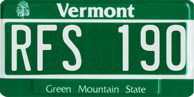 VT license plate RFS190