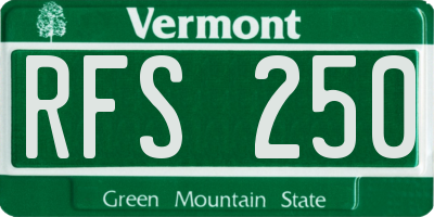 VT license plate RFS250