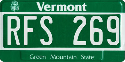 VT license plate RFS269