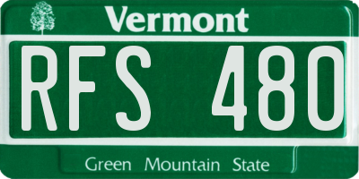 VT license plate RFS480