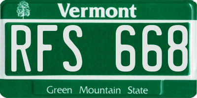 VT license plate RFS668