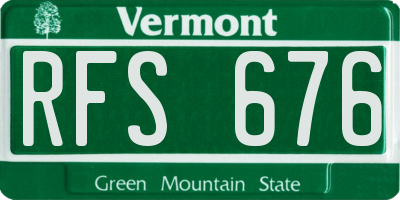 VT license plate RFS676