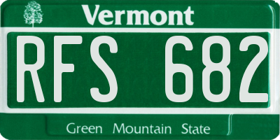 VT license plate RFS682