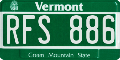 VT license plate RFS886