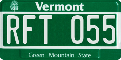 VT license plate RFT055