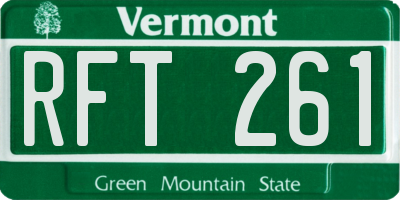 VT license plate RFT261