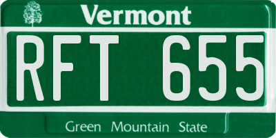 VT license plate RFT655
