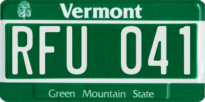 VT license plate RFU041