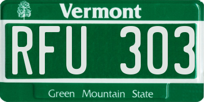 VT license plate RFU303