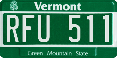 VT license plate RFU511