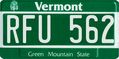 VT license plate RFU562