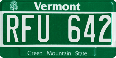 VT license plate RFU642