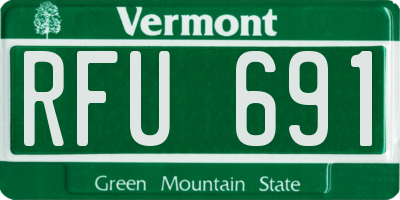 VT license plate RFU691