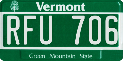 VT license plate RFU706
