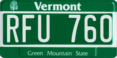 VT license plate RFU760