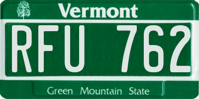 VT license plate RFU762