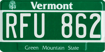 VT license plate RFU862