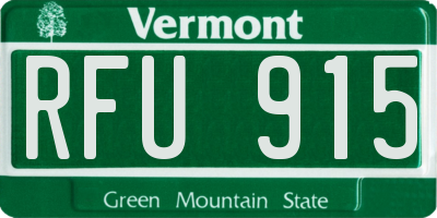 VT license plate RFU915