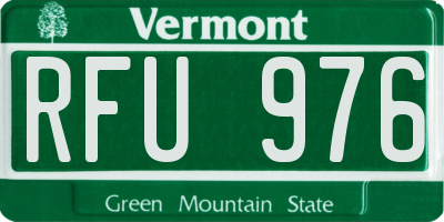 VT license plate RFU976