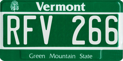 VT license plate RFV266