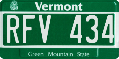 VT license plate RFV434