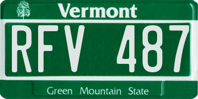VT license plate RFV487