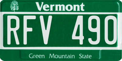 VT license plate RFV490