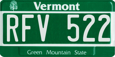 VT license plate RFV522