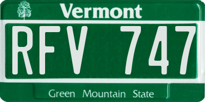 VT license plate RFV747