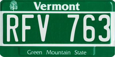 VT license plate RFV763