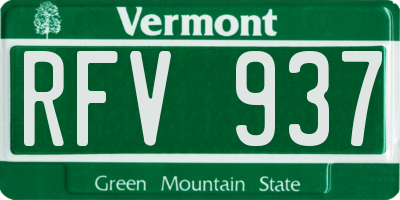 VT license plate RFV937