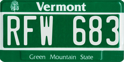 VT license plate RFW683