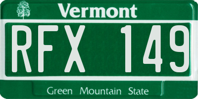VT license plate RFX149