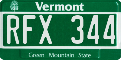 VT license plate RFX344