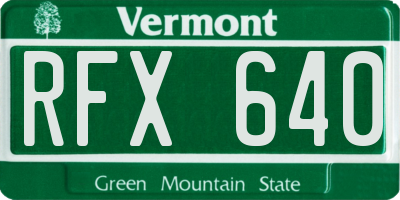 VT license plate RFX640