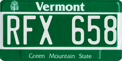 VT license plate RFX658