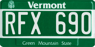VT license plate RFX690