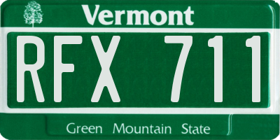 VT license plate RFX711
