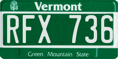 VT license plate RFX736