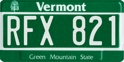 VT license plate RFX821