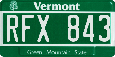 VT license plate RFX843