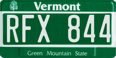 VT license plate RFX844