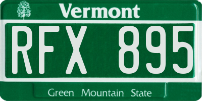 VT license plate RFX895