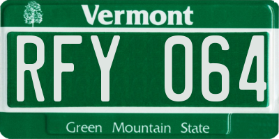 VT license plate RFY064