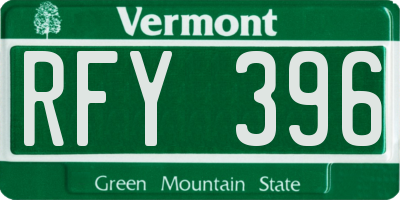 VT license plate RFY396