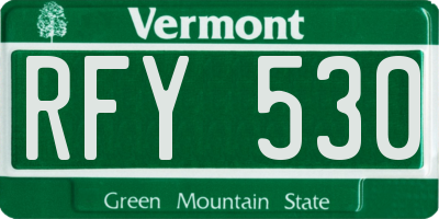 VT license plate RFY530