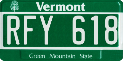 VT license plate RFY618