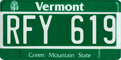 VT license plate RFY619