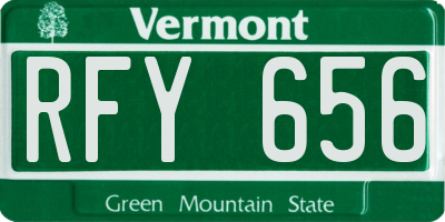 VT license plate RFY656