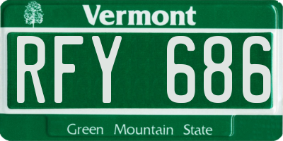 VT license plate RFY686